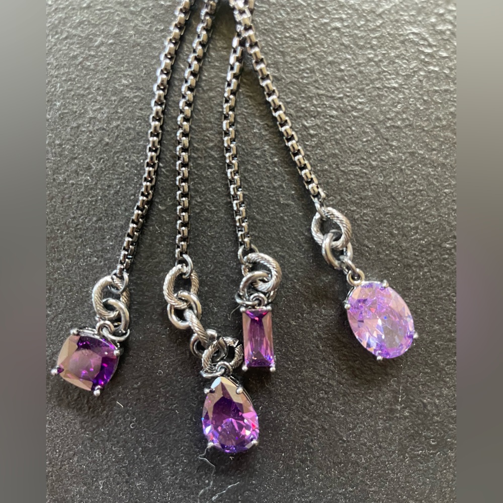 Elegant Black Necklace with Purple Accents